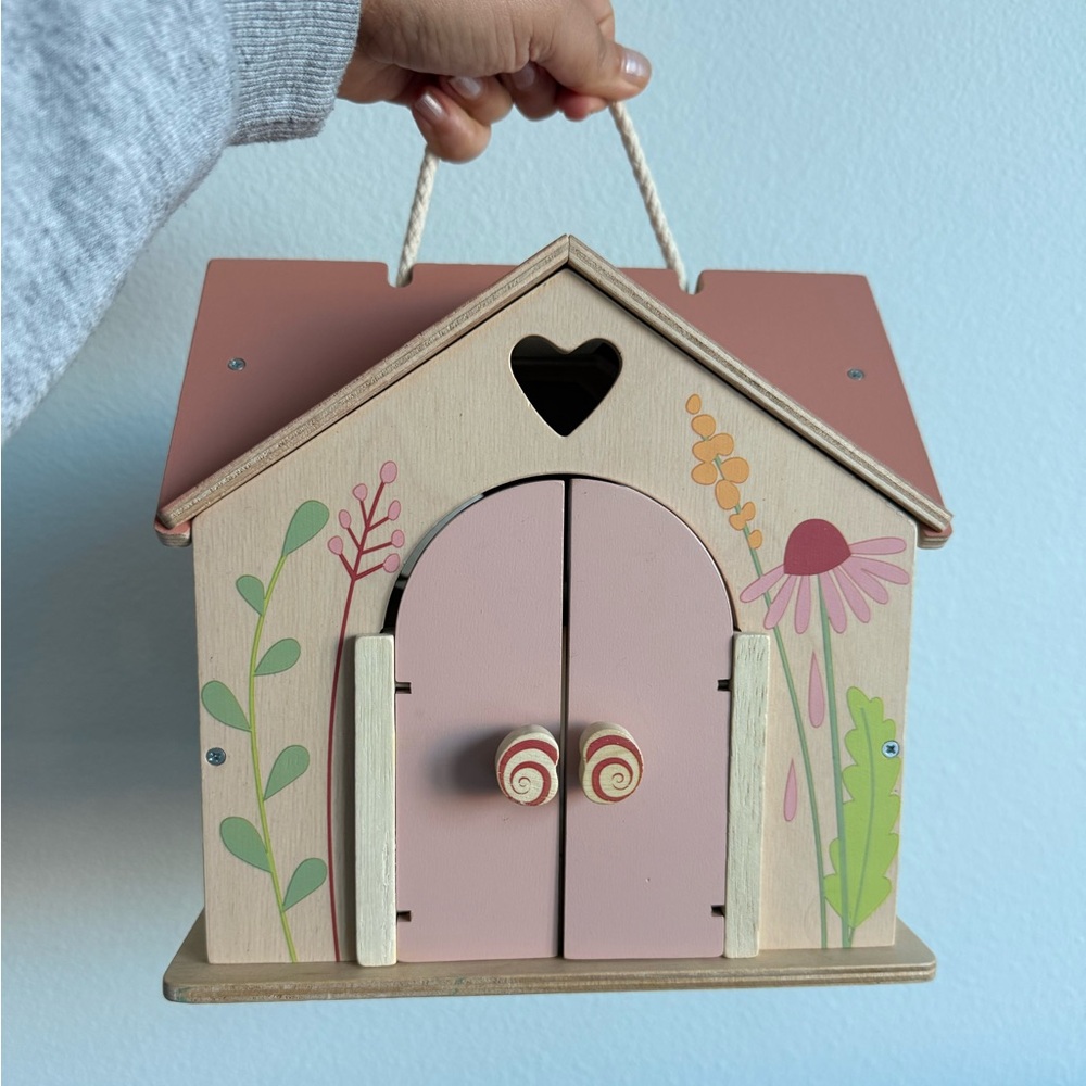 Tender Leaf Toys Wooden Birdhouse Rosewood Cottage Playset